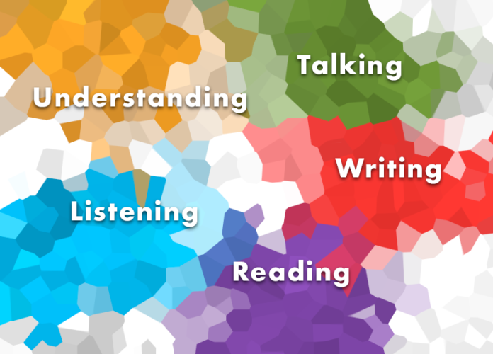 Language learning: Understanding, Talking, Listening, Reading, Writing